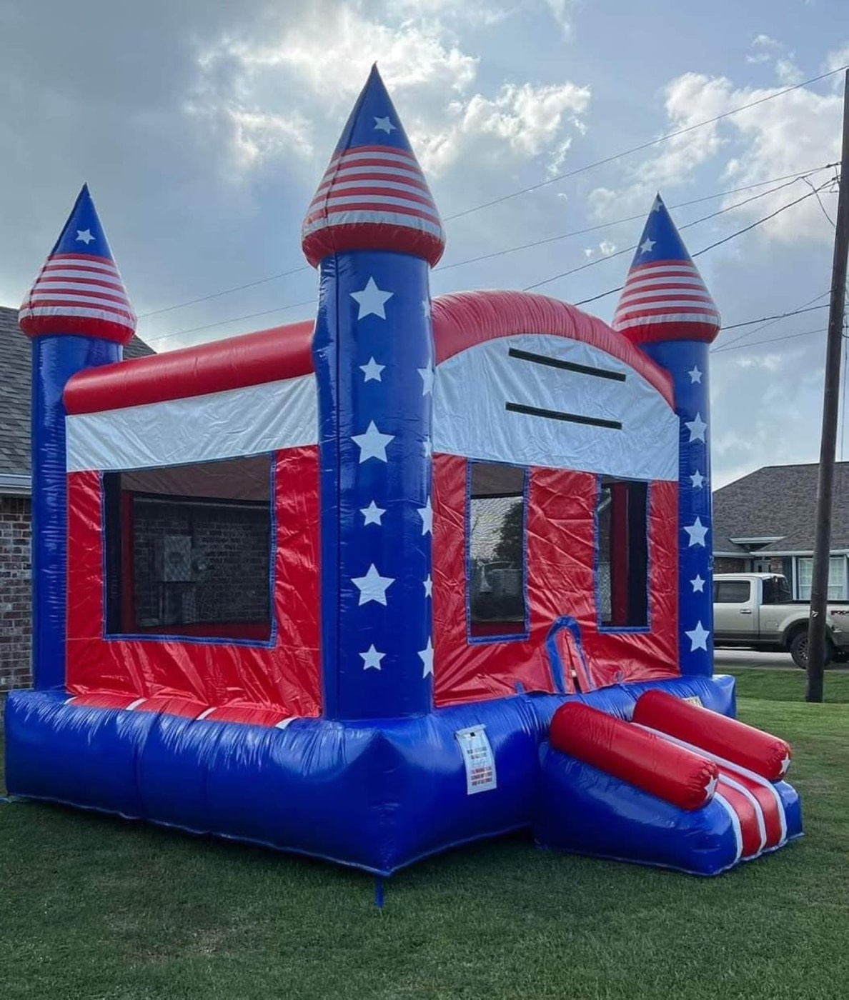 Stars and Stripes bounce house slide rental
